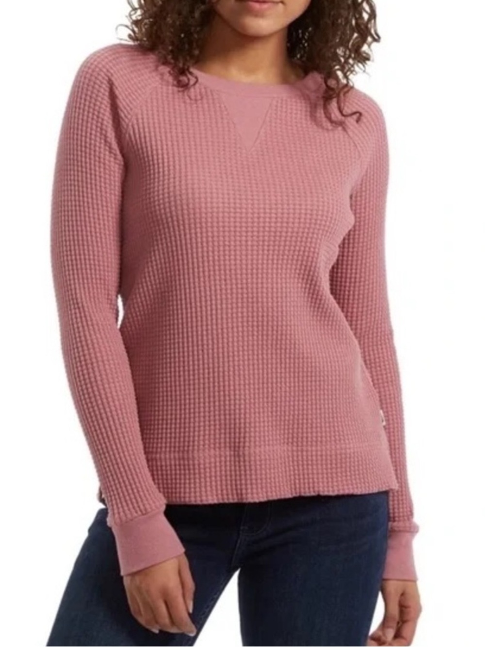 39 The North Face Waffle Knit Long Sleeve Size XL | Soft Pink | Cozy | Cotton